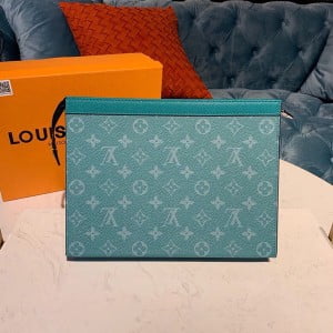 Louis Vuitton Pochette Voyage MM Bag 28cm Monogram Canvas/Taiga Leather Spring/Summer 2019 Collection M61692 - Image 3