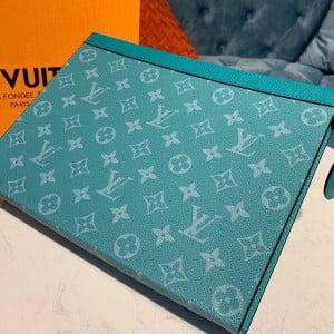 Louis Vuitton Pochette Voyage MM Bag 28cm Monogram Canvas/Taiga Leather Spring/Summer 2019 Collection M61692 - Image 4