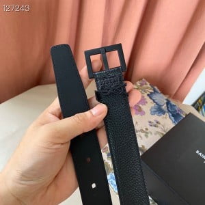 Saint Laurent YSL Belt 3CM Matte Hardware Calfskin Leather Fall/Winter 2020 Collection - Image 5