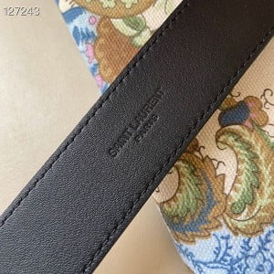 Saint Laurent YSL Belt 3CM Matte Hardware Calfskin Leather Fall/Winter 2020 Collection - Image 6