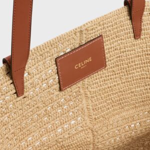 Celine Classic Panier Medium Couffin IN RAFFIA PATCHWORK AND CALFSKIN - Image 4