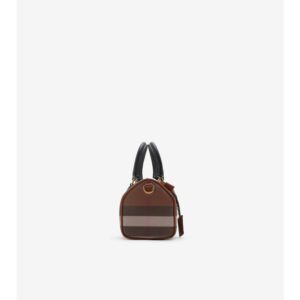 Mini Check Bowling Bag Dark birch brown - Image 4