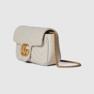 GG Marmont mini bag light grey leather - Image 3