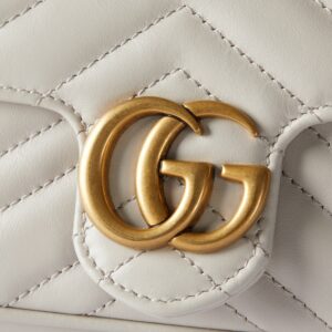 GG Marmont mini bag light grey leather - Image 5