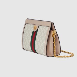 Ophidia medium shoulder bag beige and white GG Supreme - Image 3