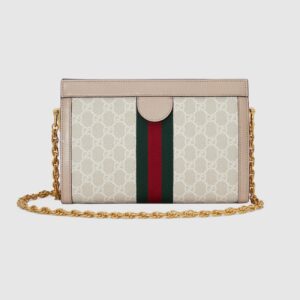 Ophidia medium shoulder bag beige and white GG Supreme - Image 4