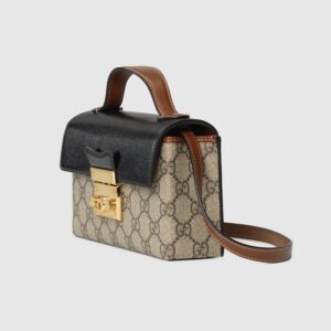 Padlock mini bag beige and ebony GG Supreme - Image 3
