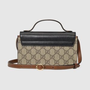 Padlock mini bag beige and ebony GG Supreme - Image 4