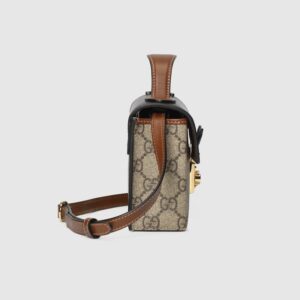 Padlock mini bag beige and ebony GG Supreme - Image 5