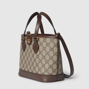 Ophidia small tote bag beige and ebony GG Supreme - Image 3