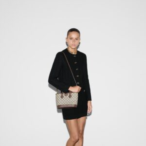 Ophidia small tote bag beige and ebony GG Supreme - Image 4