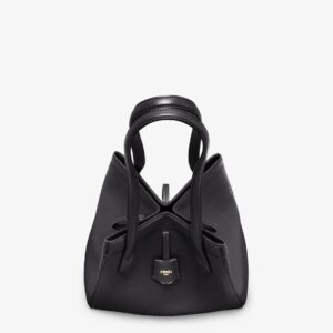 Fendi Origami Medium Black leather bag that can be transformed - Image 4