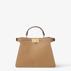 Peekaboo ISeeU Small Cappuccino-coloured leather bag with FF interlacing - Image 3