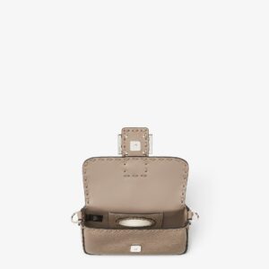 Baguette Mini Dove grey Selleria bag with 309 hand-sewn topstitches - Image 4