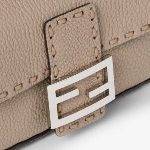 Baguette Mini Dove grey Selleria bag with 309 hand-sewn topstitches - Image 5