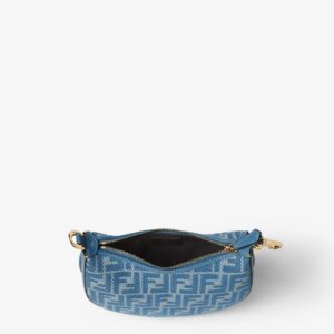 Fendigraphy Mini Blue denim-effect FF jacquard mini-bag - Image 3