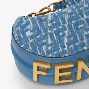 Fendigraphy Mini Blue denim-effect FF jacquard mini-bag - Image 4