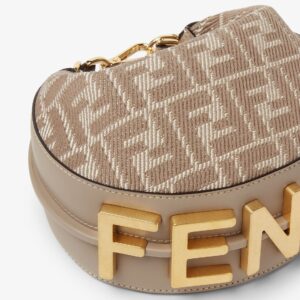 Fendigraphy Mini Dove grey denim-effect FF jacquard mini-bag - Image 4