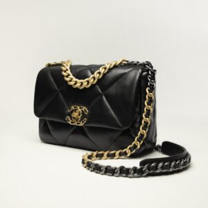 CHANEL 19 HANDBag Shiny Lambskin, Gold-Tone, Silver-Tone & Ruthenium-Finish Metal Black - AS1160B0485294305 - Image 3