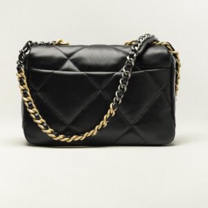 CHANEL 19 HANDBag Shiny Lambskin, Gold-Tone, Silver-Tone & Ruthenium-Finish Metal Black - AS1160B0485294305 - Image 4