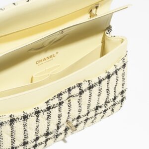 CLASSIC 11.12 HANDBag Tweed & Gold-Tone Metal Light Yellow & Black - A01112B20599NAGCI - Image 3