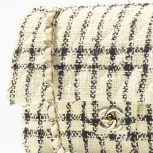 CLASSIC 11.12 HANDBag Tweed & Gold-Tone Metal Light Yellow & Black - A01112B20599NAGCI - Image 4