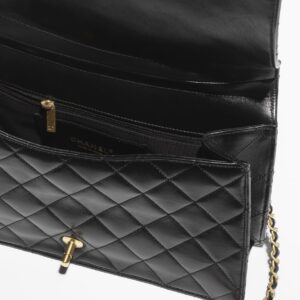 LARGE FLAP Bag Shiny Lambskin & Gold-Tone Metal Black - AS5547B2029294305 - Image 3