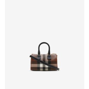 Mini Check Bowling Bag Dark birch brown - Image 5
