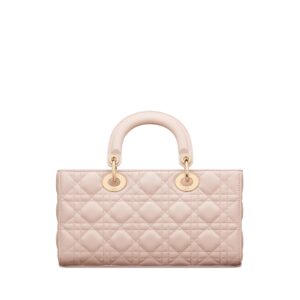 Medium Lady D-Joy Bag Powder Pink Cannage Lambskin - Image 3