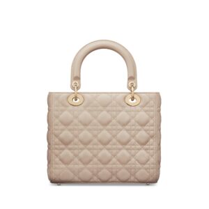 Medium Lady Dior Bag Powder Beige Cannage Lambskin - Image 3
