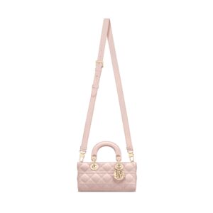 Small Lady D-Joy Bag Powder Pink Cannage Lambskin - Image 5