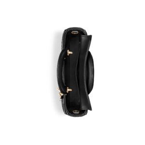 Small Lady D-Joy Bag Black Flat Macrocannage Lambskin - Image 4