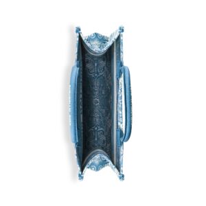 Medium Dior Book Tote Celestial Blue and White D-Butterfly Paisley Embroidery (36 x 27.5 x 16.5 cm) - Image 3
