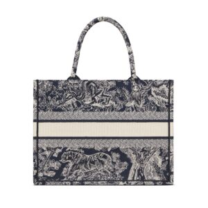 Medium Dior Book Tote Blue and Ecru Toile de Jouy Reverse Embroidery (36 x 27.5 x 16.5 cm) - Image 3
