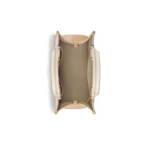 Small Dior Book Tote Natural Dior Oblique Embroidery and Calfskin (26.5 x 22 x 14 cm) - Image 3