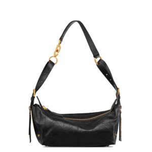 Small D-Journey Bag in Crinkled Calfskin Black Flat Macrocannage - Image 3