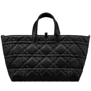 Large Dior Toujours Bag Black Macrocannage Calfskin - Image 3